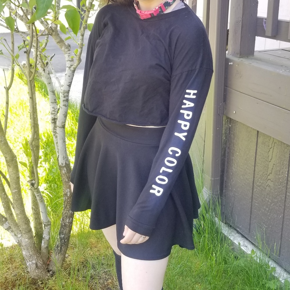 Black Is My Happy Color Crop Top